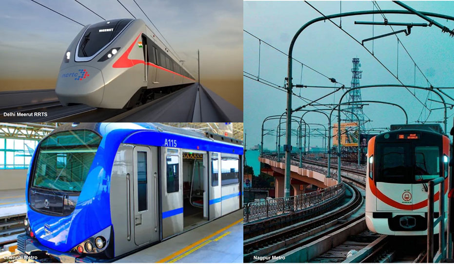 A collage of trains and a train