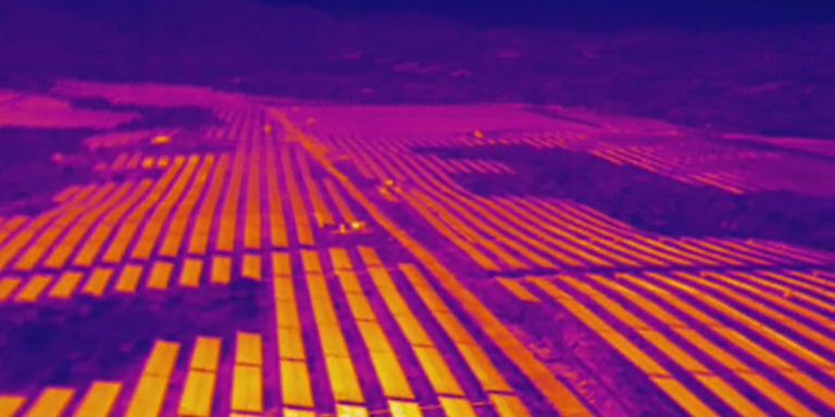 A drone equipped with Light Detection and Ranging (LIDAR) sensors and thermal cameras captured this image of a solar farm in the Philippines. Photo credit: Aero 360 International.