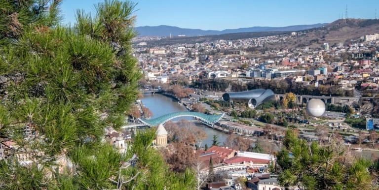 Tbilisi’s blend of tradition and modernity along the Kura River. Photo credit: ADB. 