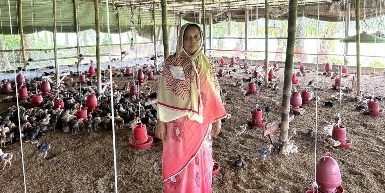 Project-affected persons who received assistance from the Livelihood and Income Restoration Program reported higher and diversified incomes. Photo credit: Project Management Unit, Dhaka Water Supply and Sewerage Authority.