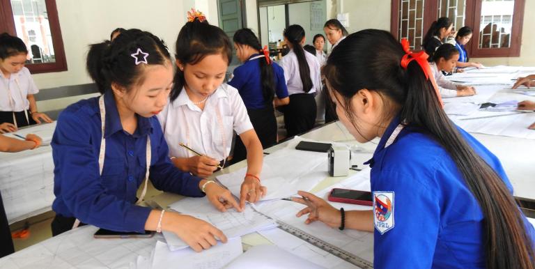 Technical vocational students in Lao PDR receive hands-on training. Data from the Lao Social Indicator Survey helps inform inclusive education and gender equality policies. Photo credit: ADB.
