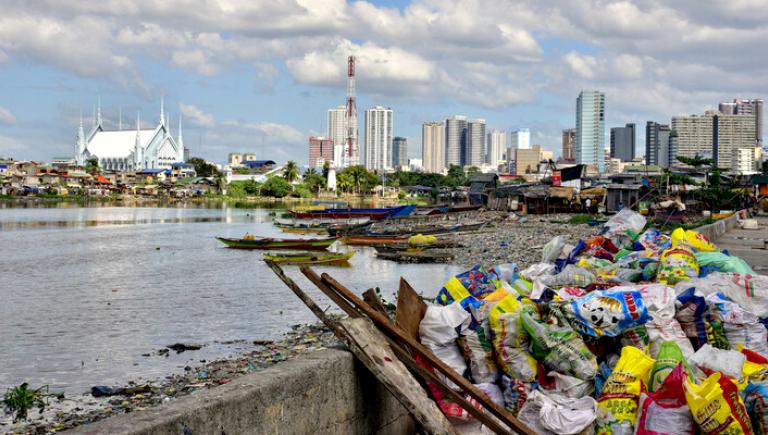 Traditional waste management processes result in water pollution. Photo credit: Asian Development Bank.