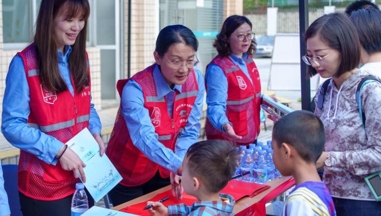 Women led community education activities on water safety, sanitation, and smart water technologies. Photo credit: Shenzhen Water Group.