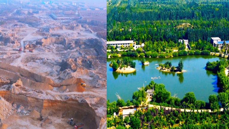 The Zhihui farm before and after restoration. Photo credit: Yuan Hui.