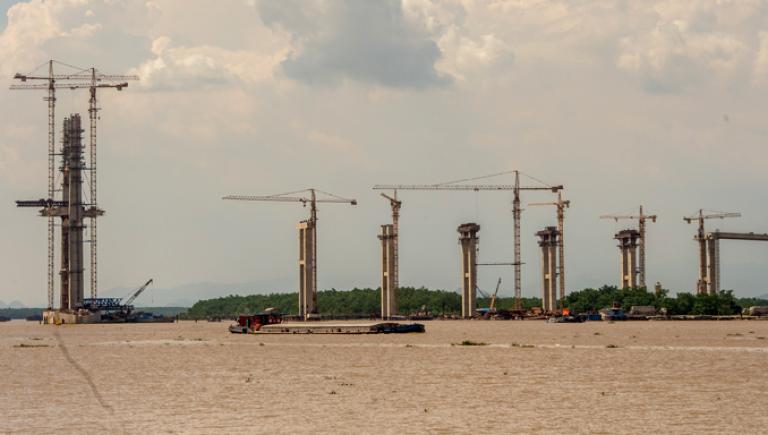 HIV prevention and health education were embedded in the construction company’s organizational structure by training peer leaders, such as the construction foremen, and in the mandatory workplace induction for workers. Photo credit: ADB.