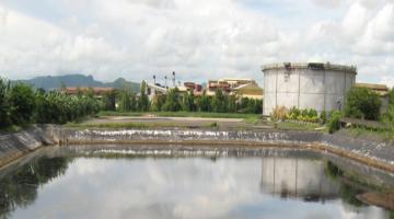 A view of Absolut Distillers Incorporated's catchment lagoon and plant. Photo credit: Absolut Distillers Inc.