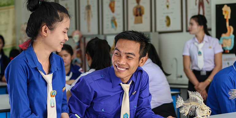 Biology students benefit from the higher education system in Lao People’s Democratic Republic. Photo Credit: ADB